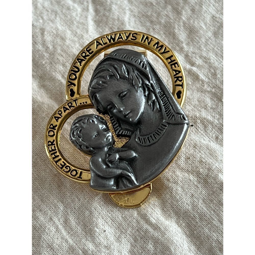 Together or Apart Pewter Mother & Child Visor Clip